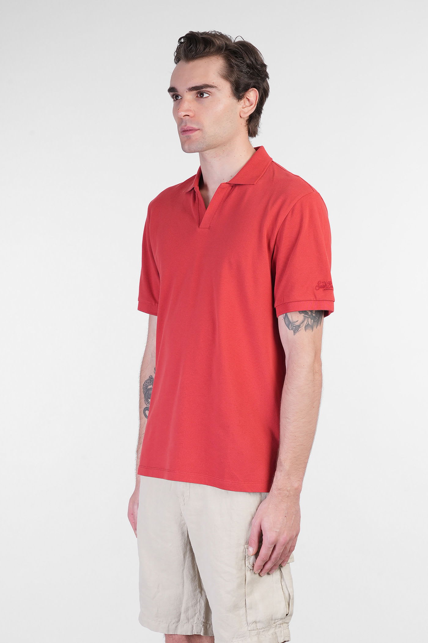 Mc2 Saint Barth Charles Polo In Red Cotton In Red