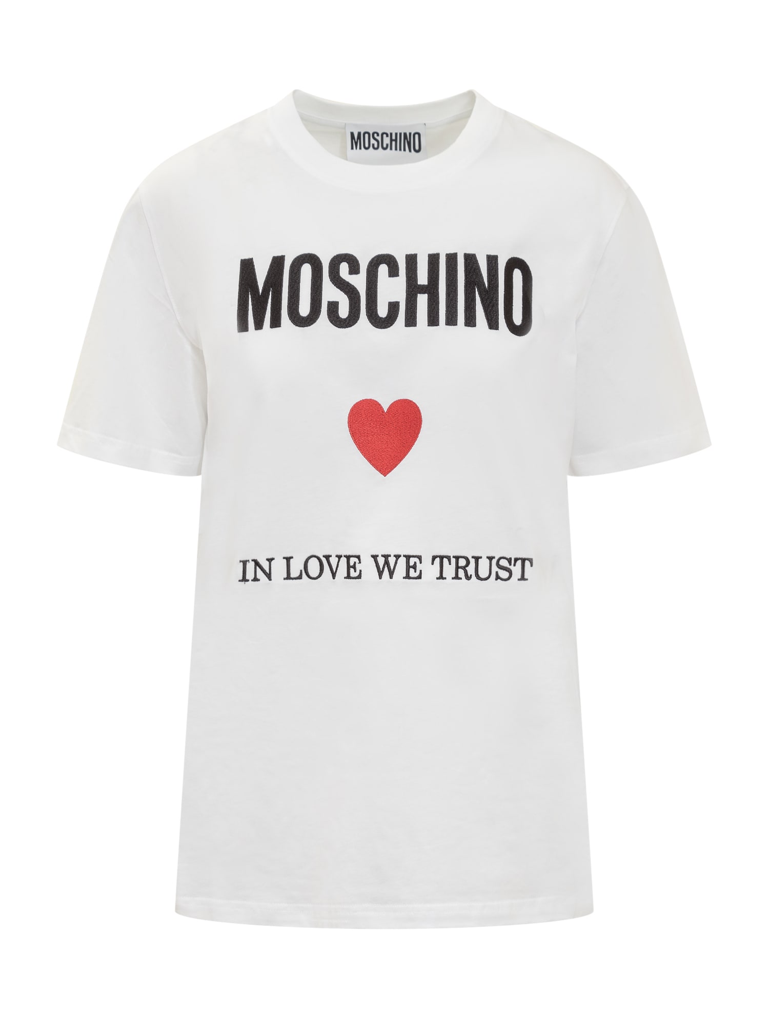 Shop Moschino In Love We Trust T-shirt In Fantasia Bianco