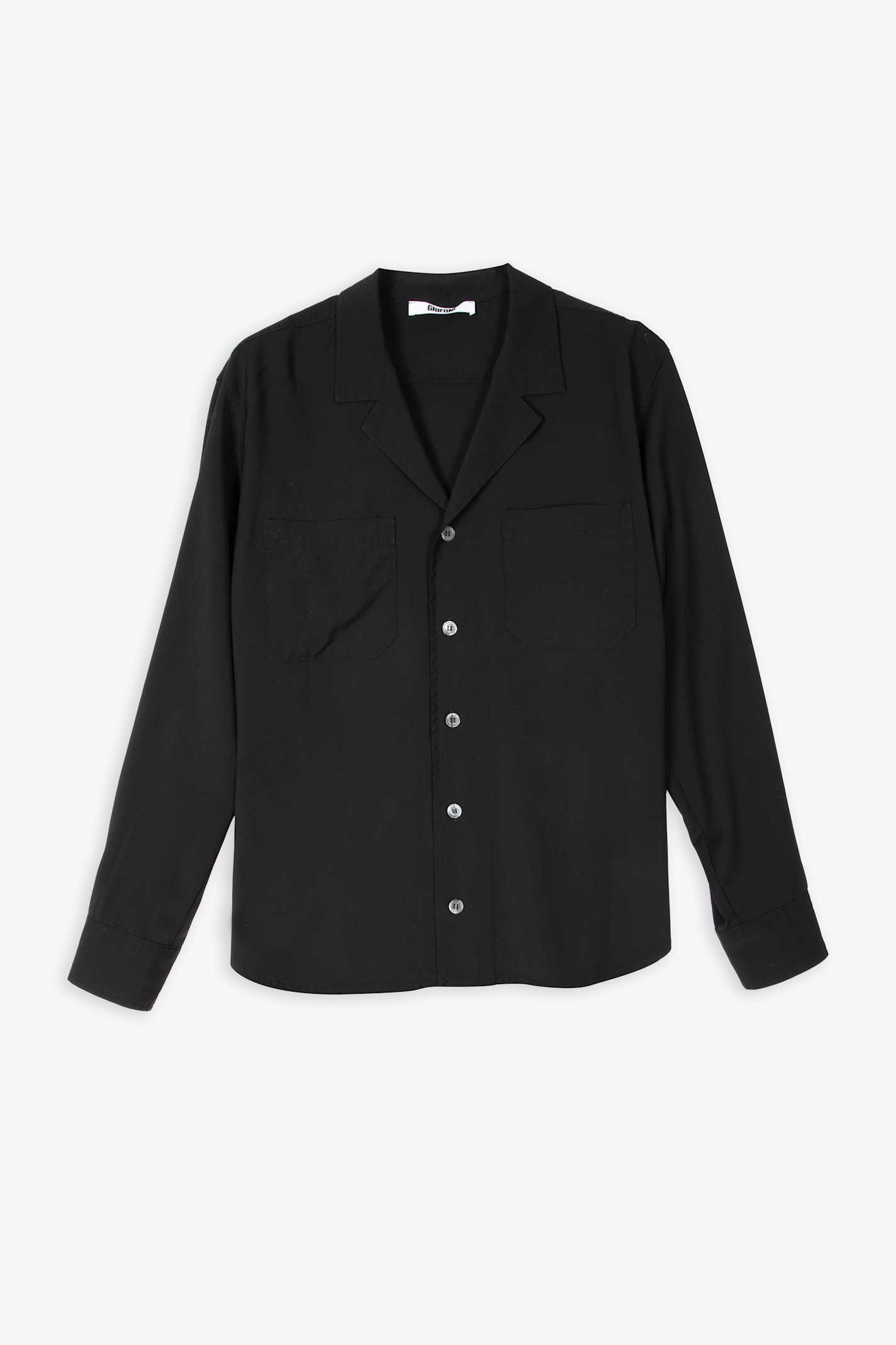 Overshirt Black wool tailored shacket with chest pockets