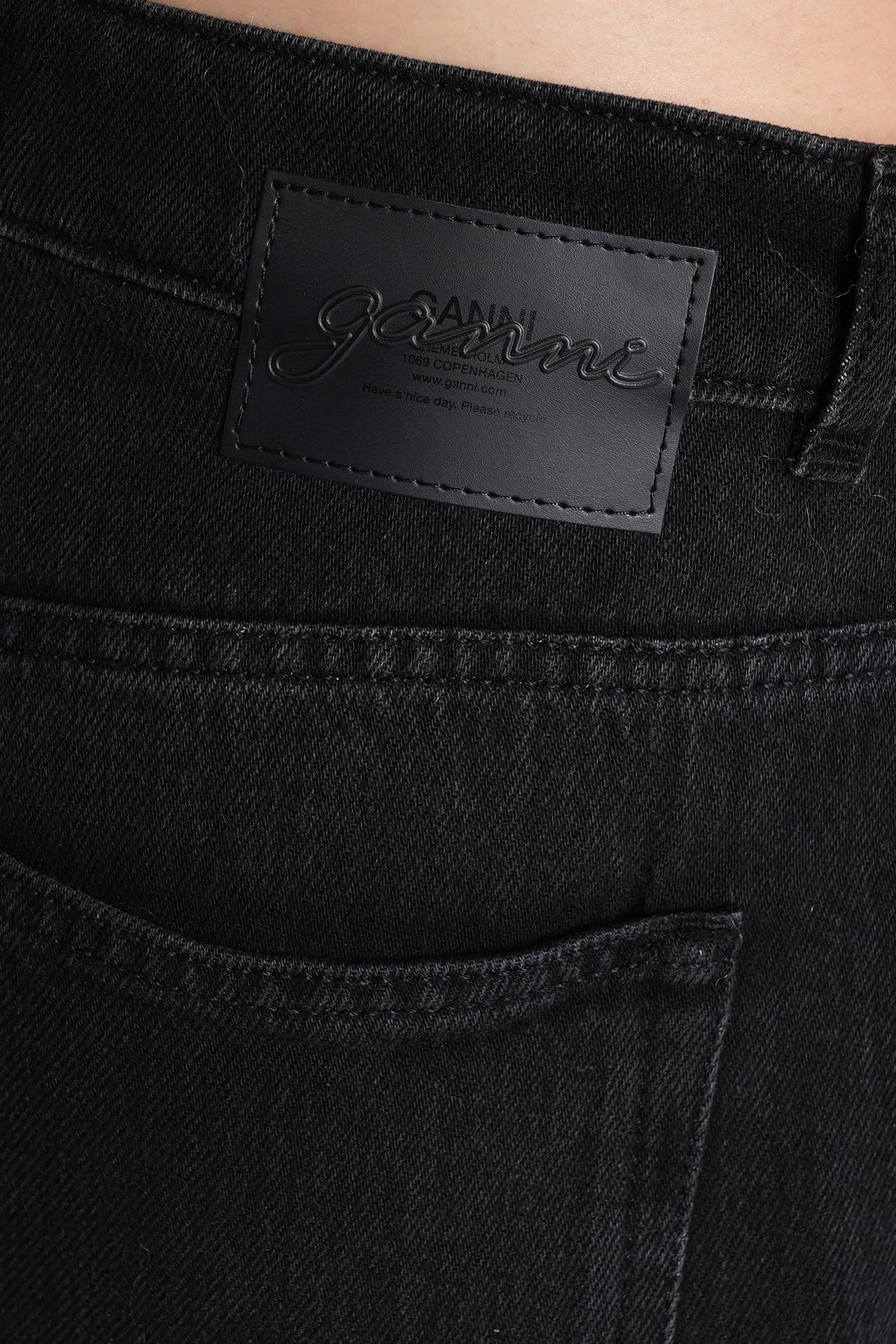 Ganni Jeans In Black Cotton In Black