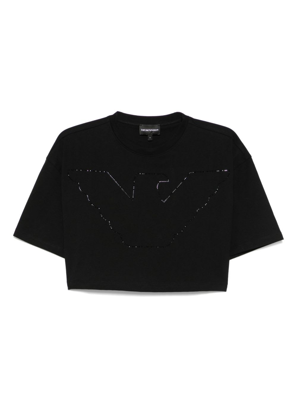 Emporio Armani Logo Cotton T-shirt In Black