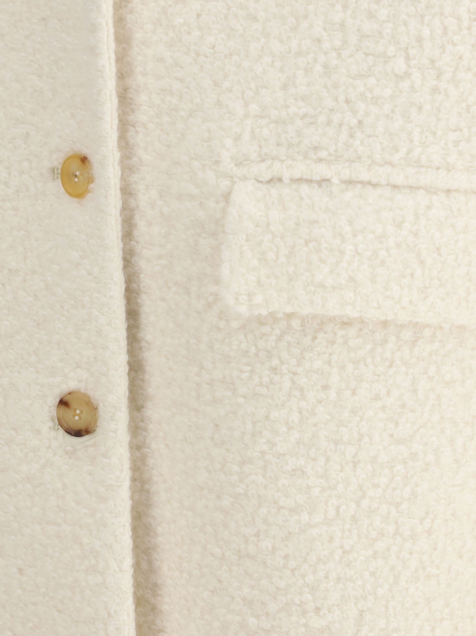 Gabriela Hearst Charles Coat In Ivory Recycled Cashmere Boucle In Neutral