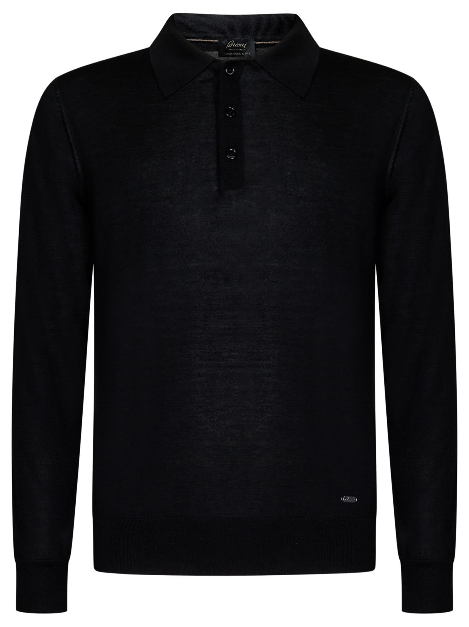 Shop Brioni Polo Shirt In Black