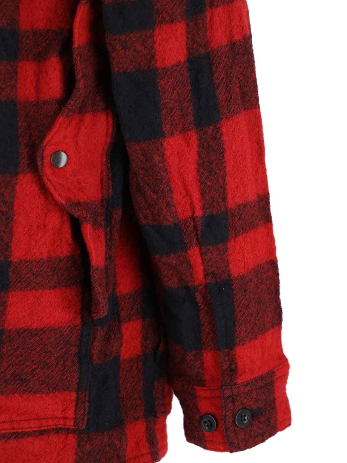 Junya Watanabe Checked Pattern Collared Shirt Jacket In Red