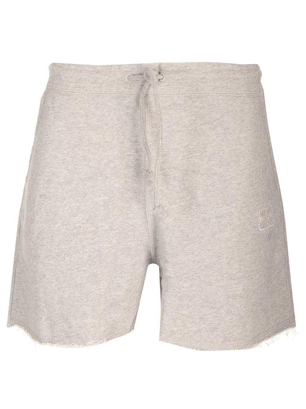 Shop Ganni Grey Shorts With Drawstring