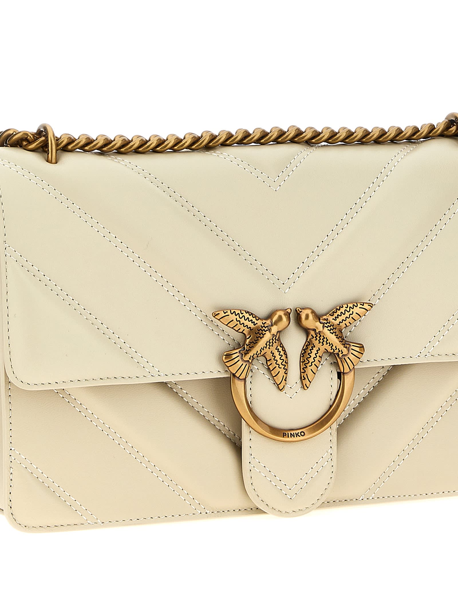 Pinko Love One Classic Light Crossbody Bags White In White