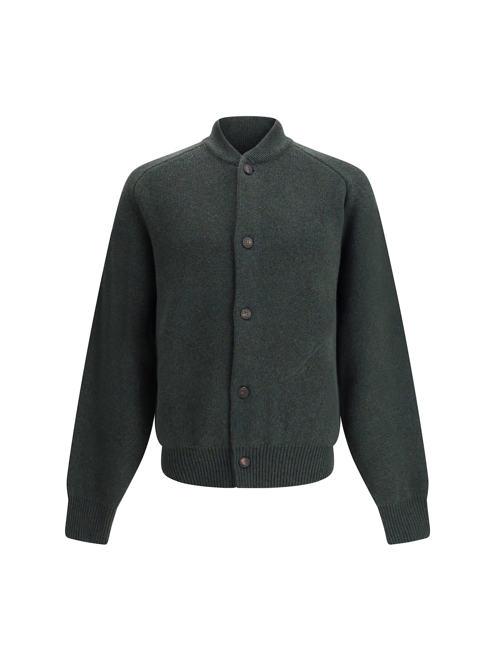 Jacquemus Embroidered Virgin Wool Cardigan In Brown