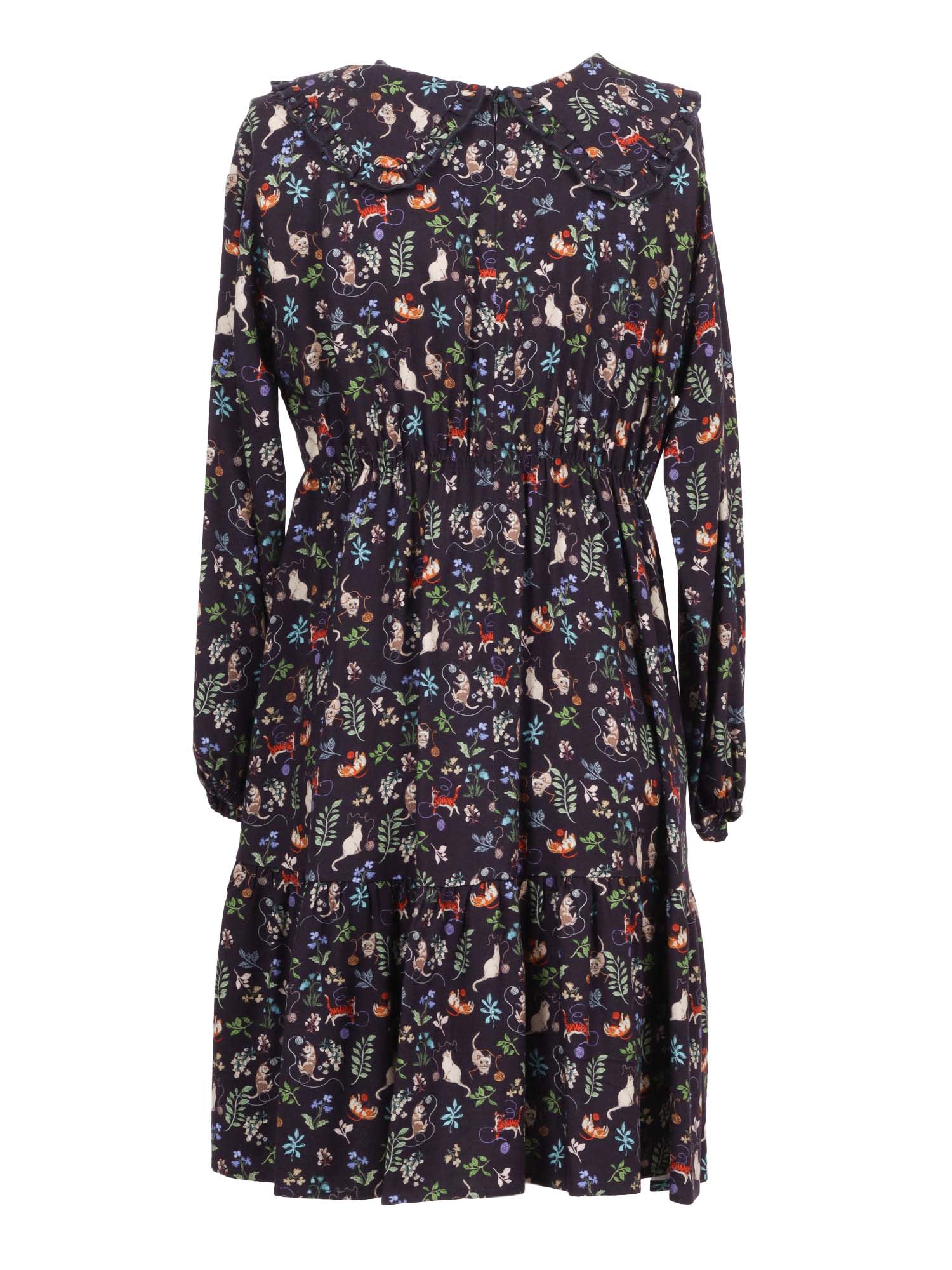 Il Gufo Floral Dress In Multi