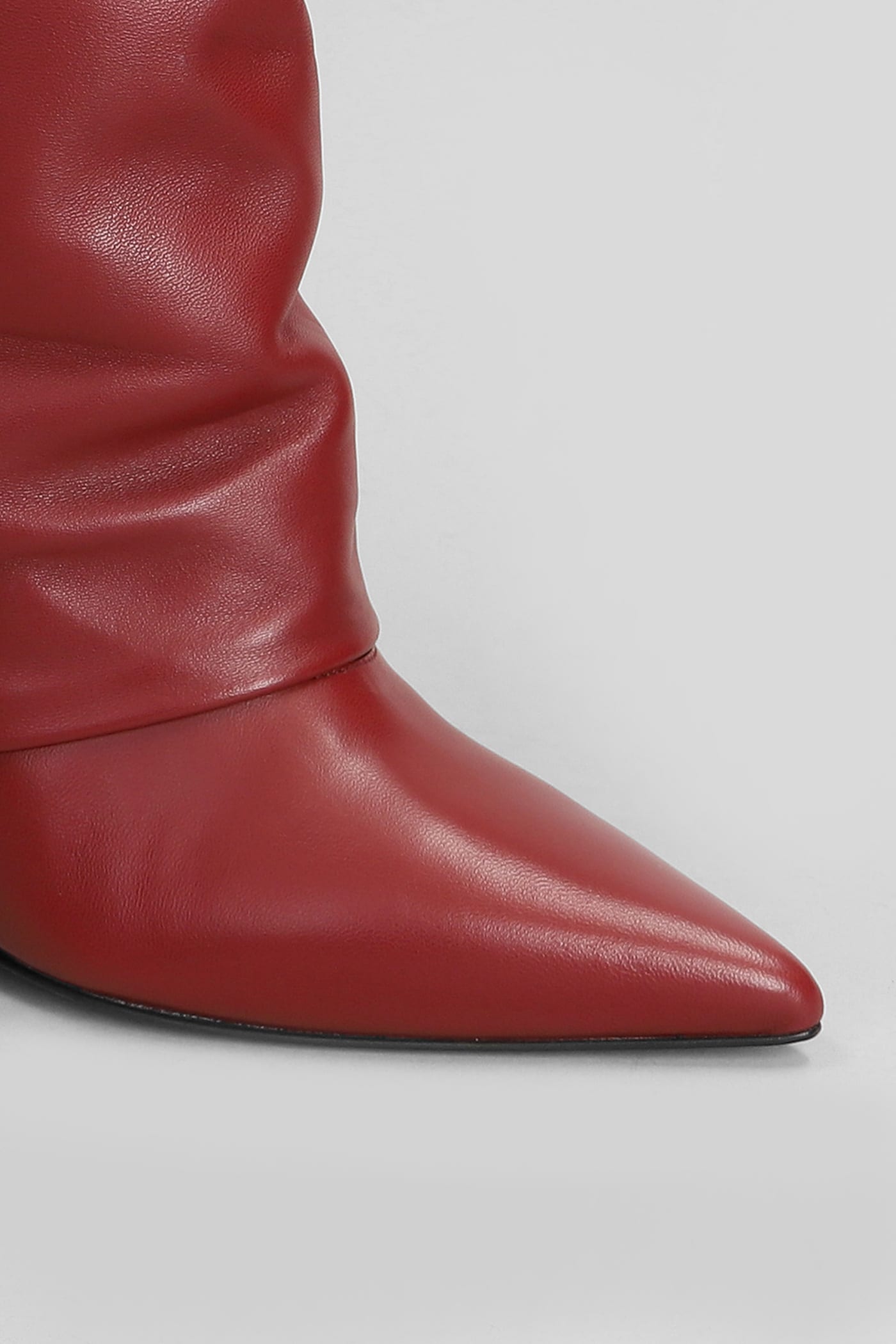 Shop The Seller High Heels Ankle Boots In Bordeaux Leather