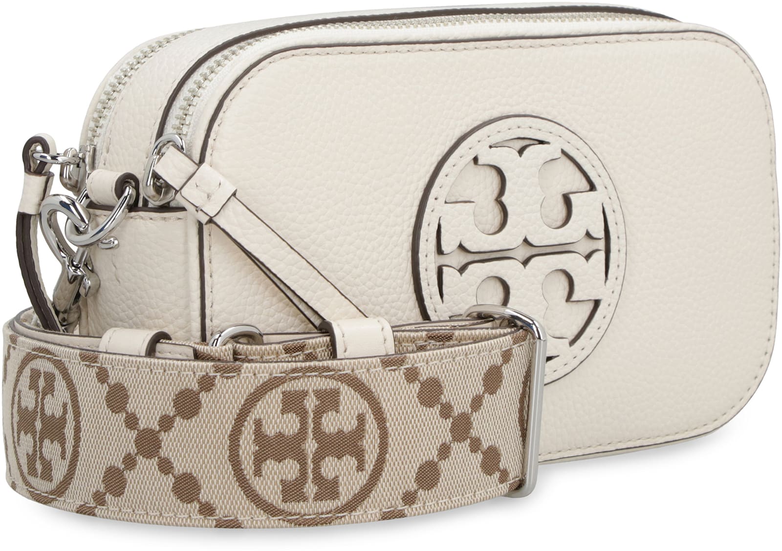 Shop Tory Burch Miller Mini Shoulder Bag In White