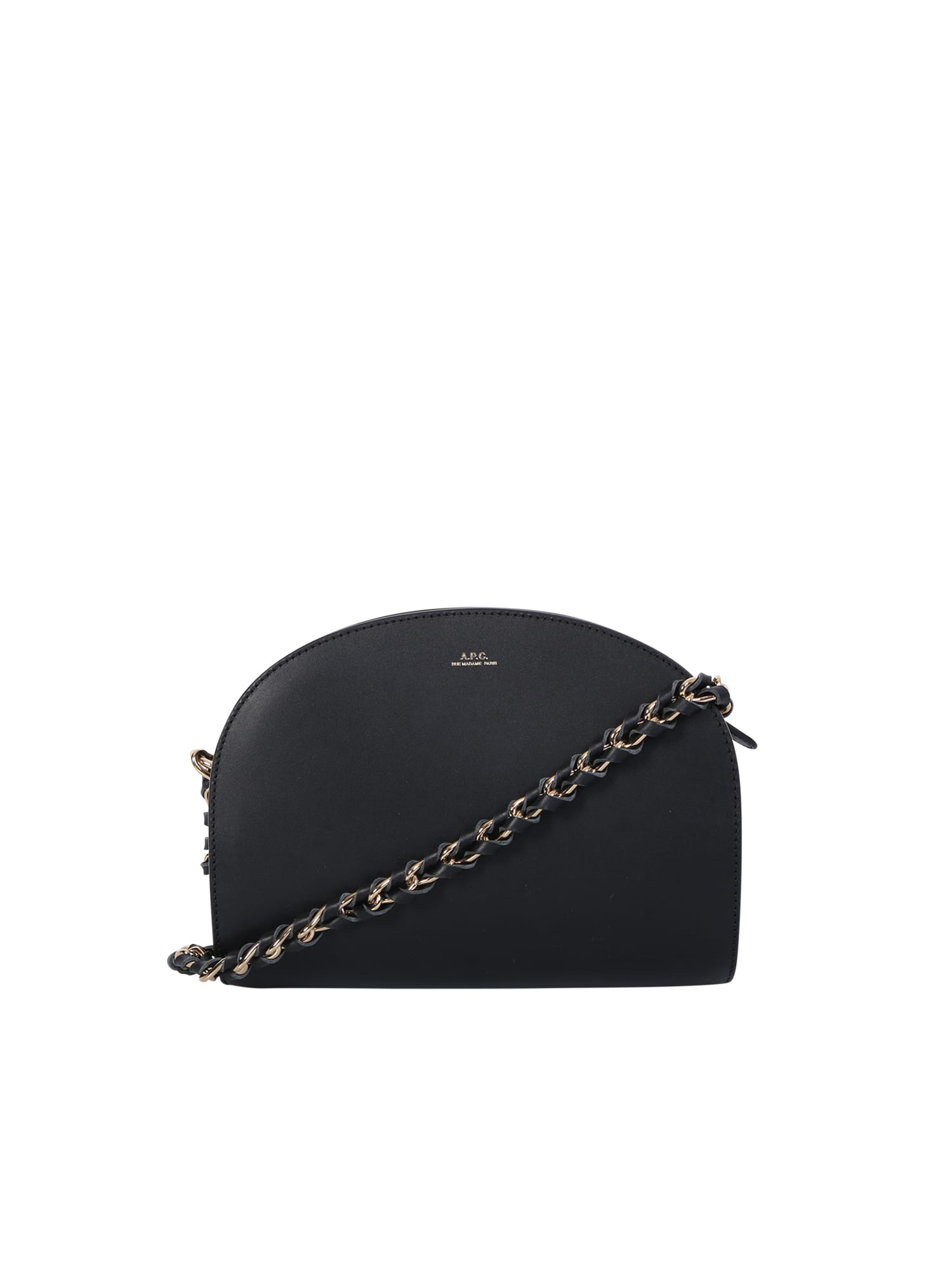 Shop Apc Chain Demi Lune Bag In Black