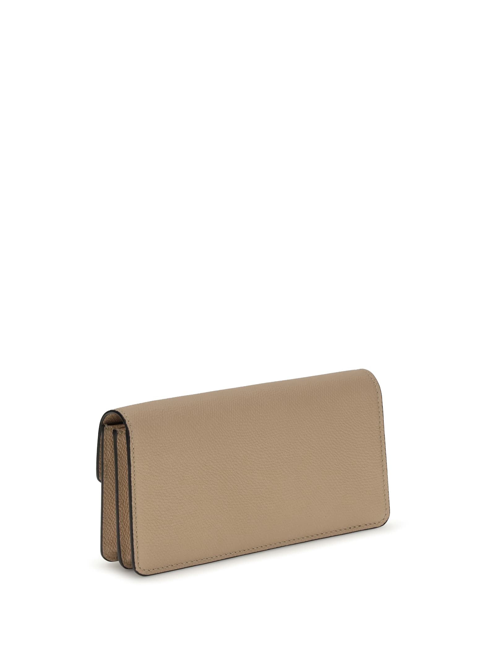 Valentino Vlogo Signature Foldover Top Wallet In Brown