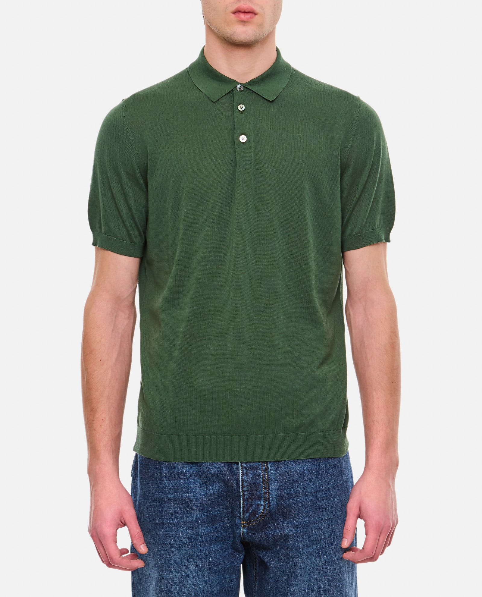 Shop Drumohr Cotton Polo Shirt