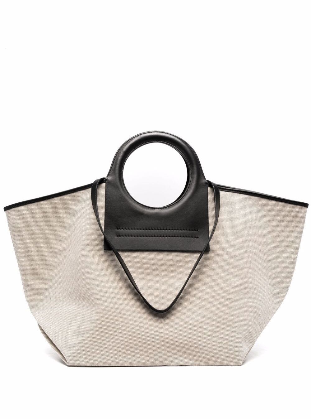 Hereu Cala Canvas Tote Bag With Leather Strap