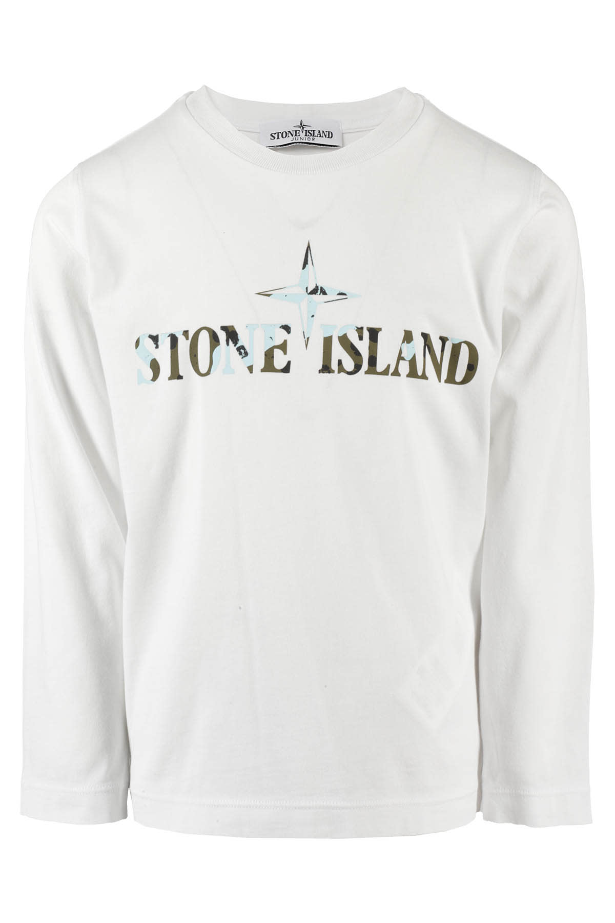 Stone Island Junior Kids' T-shirt M Lunga In Ivory