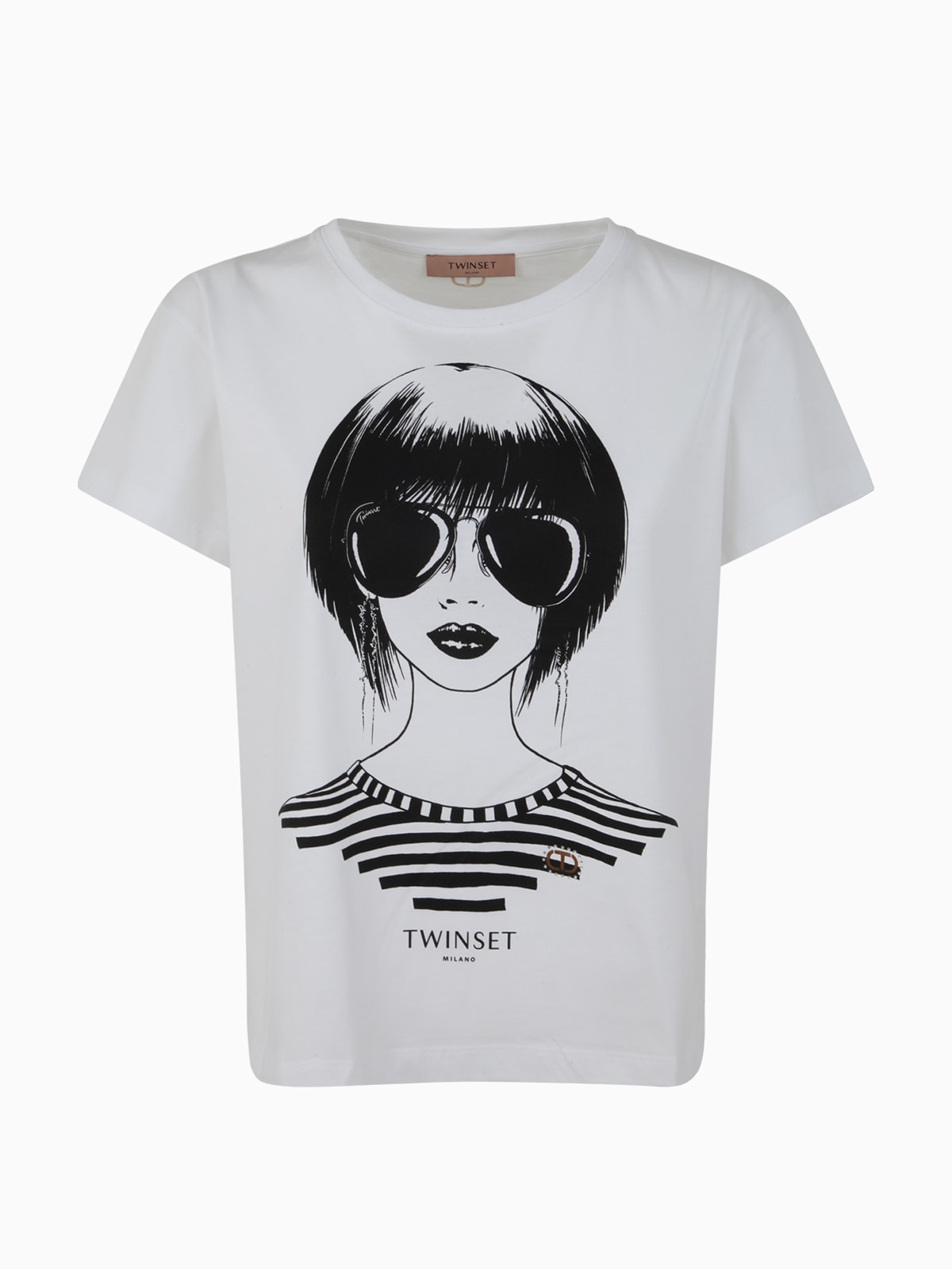 Twinset Graphic-print T-shirt In Optic White