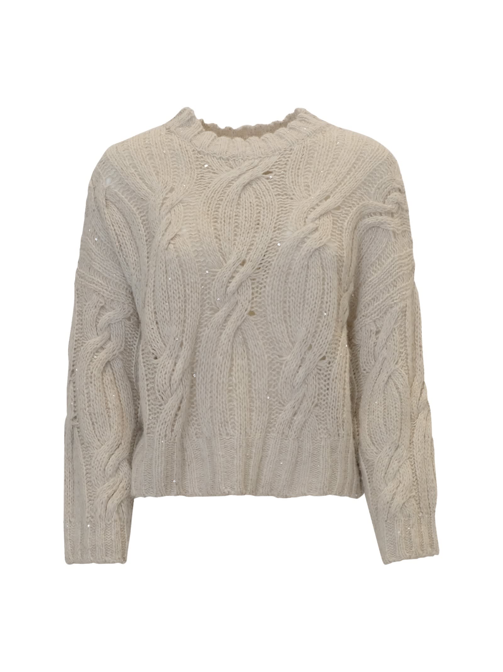 Shop Antonelli Golia Beige Wool Sweater