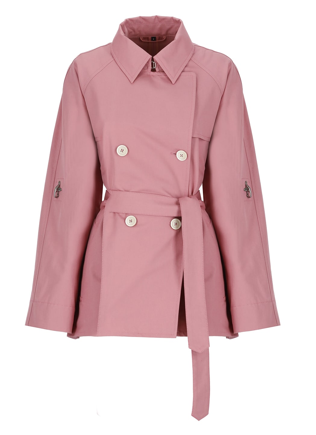 Shop Fay Short Cotton Trench Coat In Lingerie