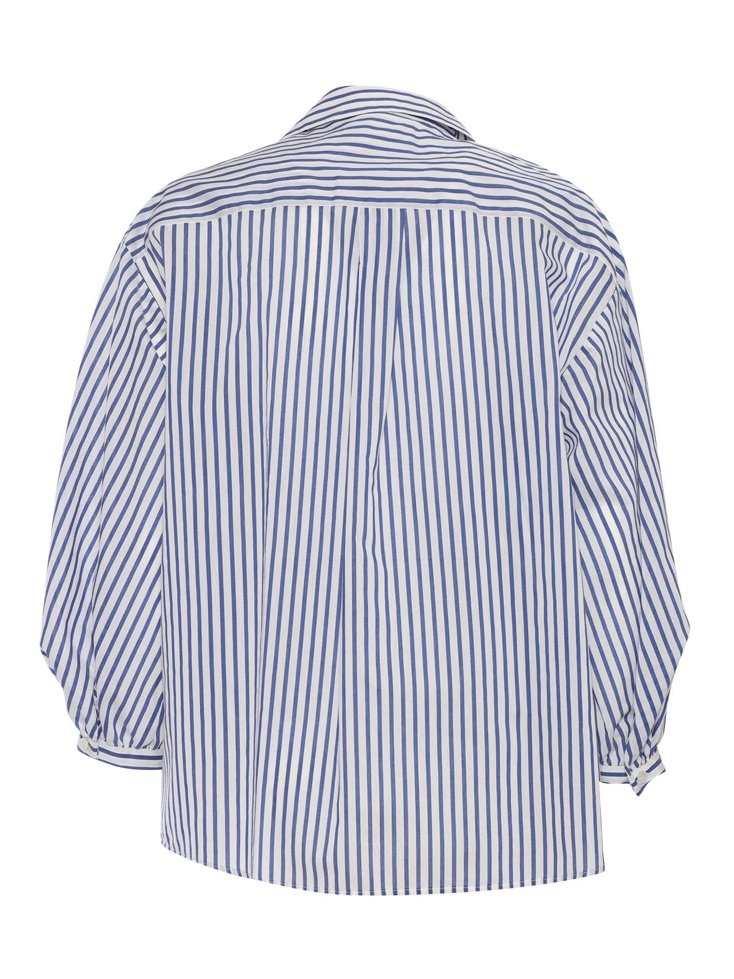 Weekend Max Mara Striped Shirt In Blue
