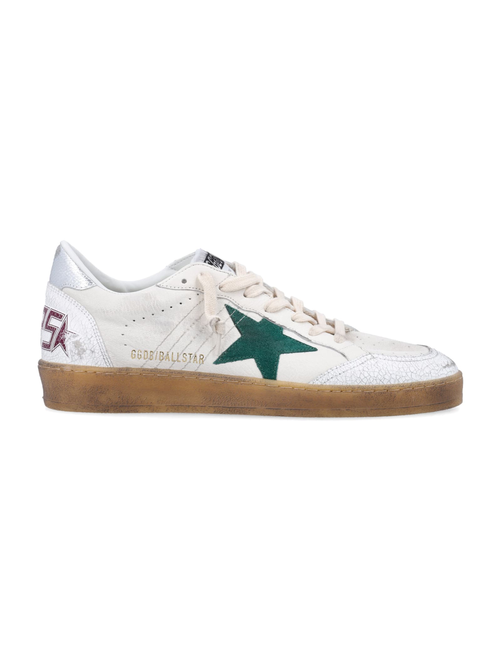 Shop Golden Goose Ballstar Sneakers In White Green