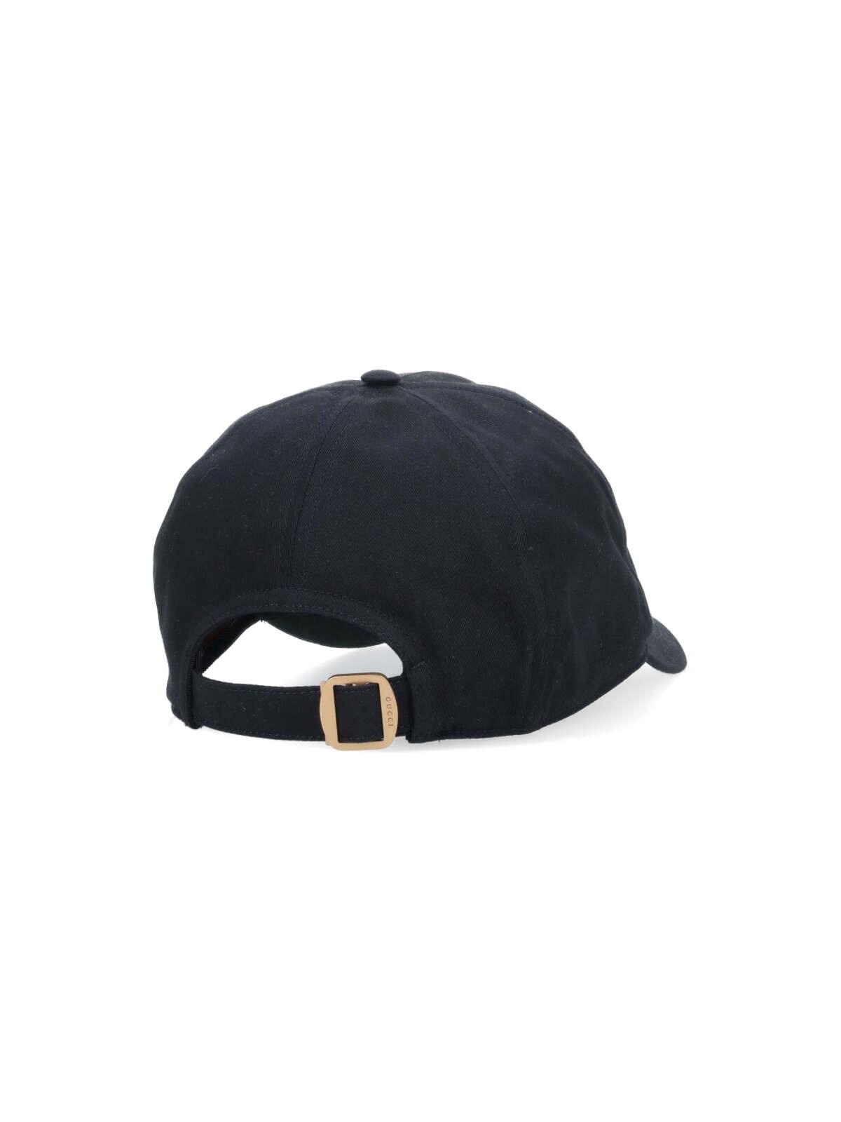 Shop Gucci Logo Baseball Cap In Blue