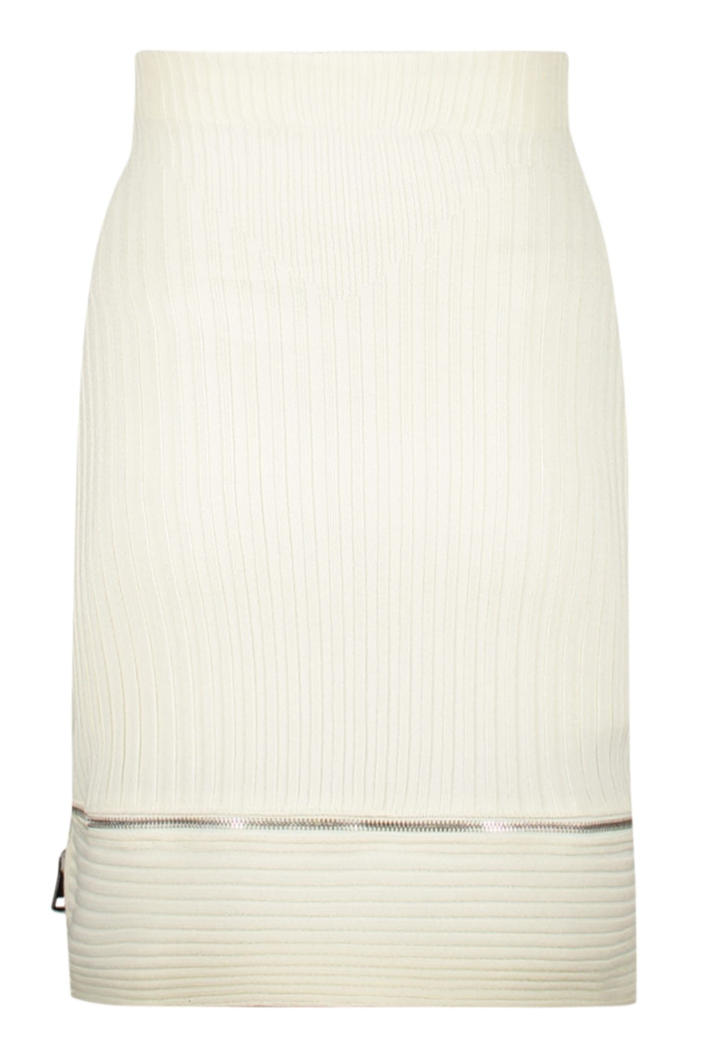 Shop Andreädamo Knitted Mini Skirt In White
