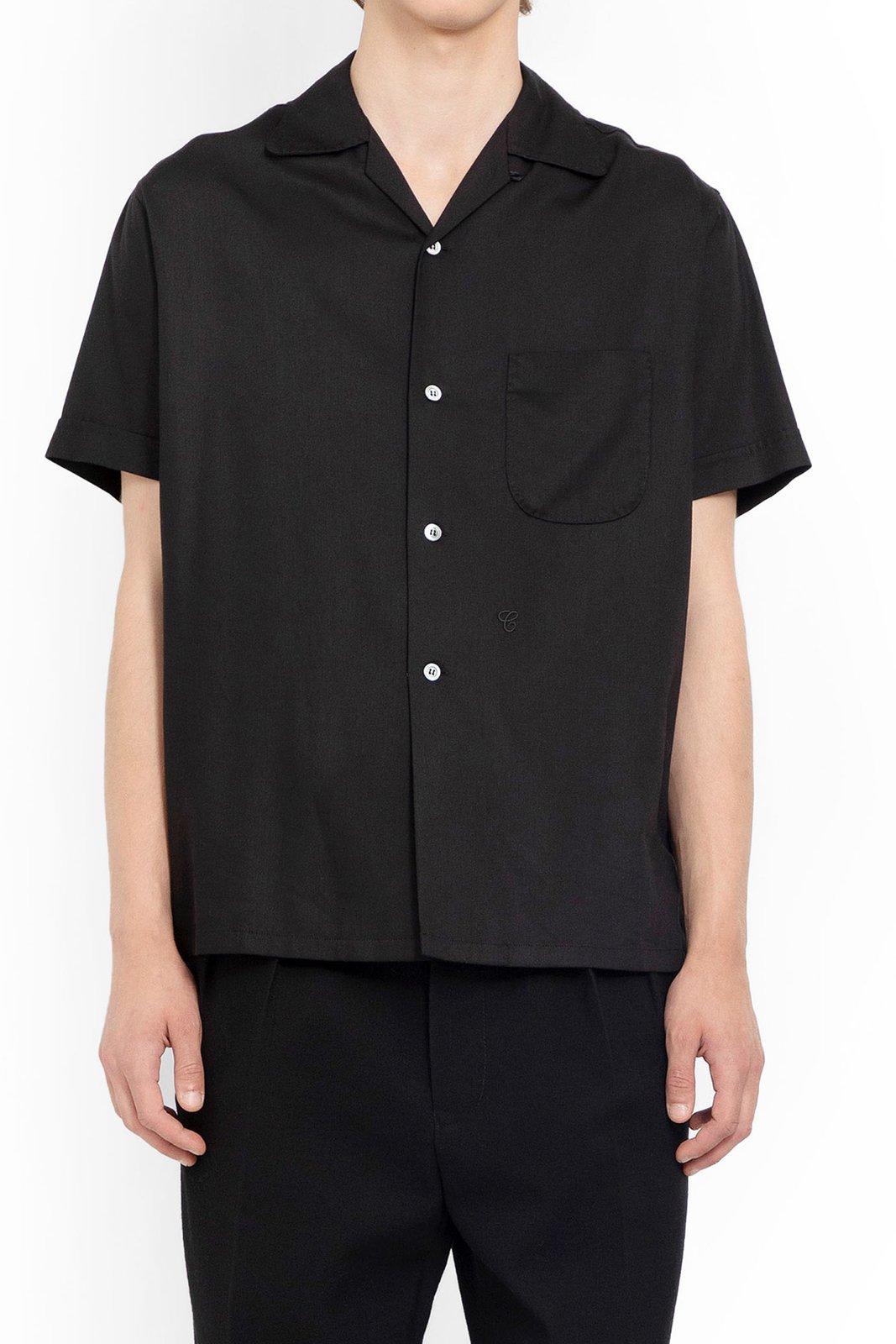 Maison Margiela Short-sleeved Buttoned Shirt In Black