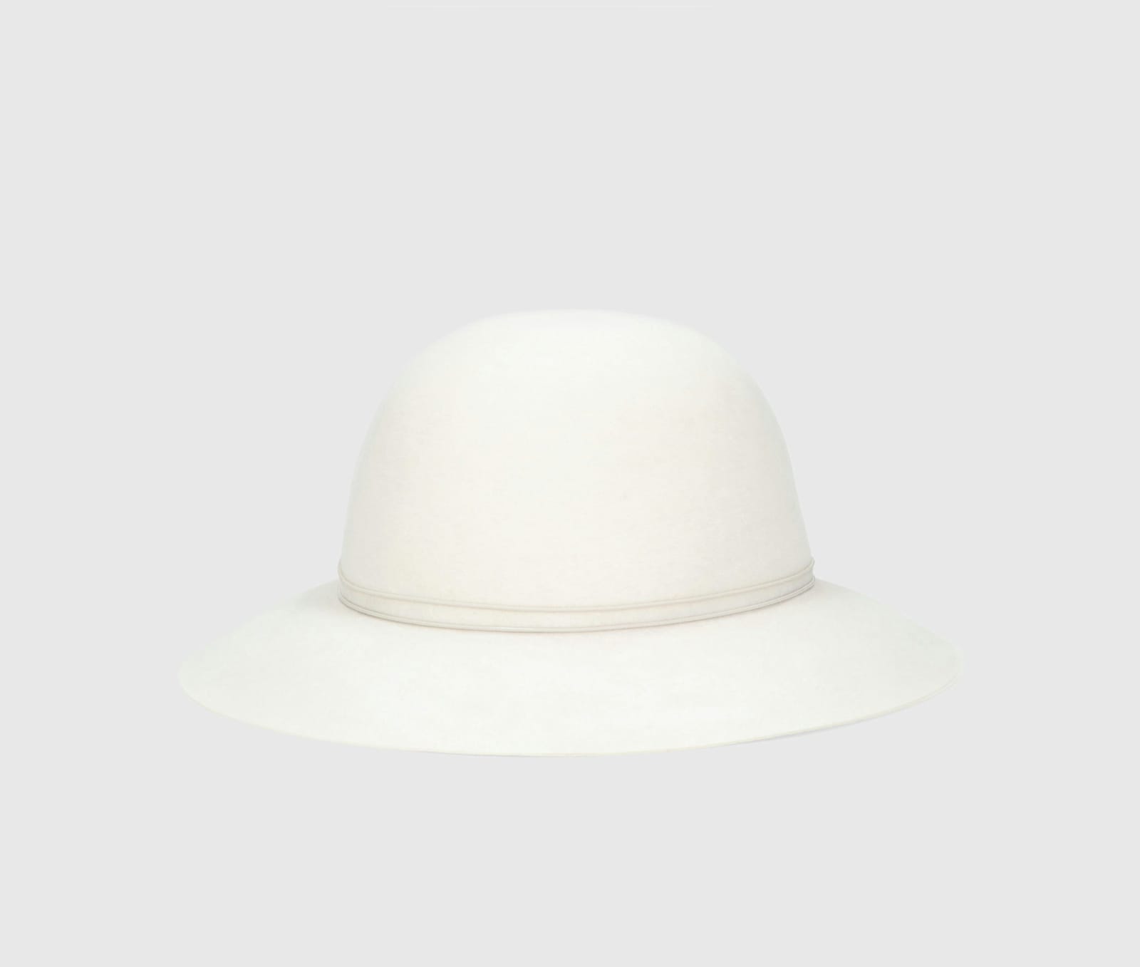 Shop Borsalino Emi Alessandria Brushed Felt With Pearls Elastic Hatband Rollable In White