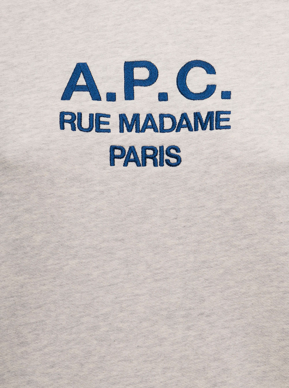 Shop Apc Grey Tina Sweatshirt In Fleece Cotton With Logo Embroidery To The Chest A.p.c. Woman