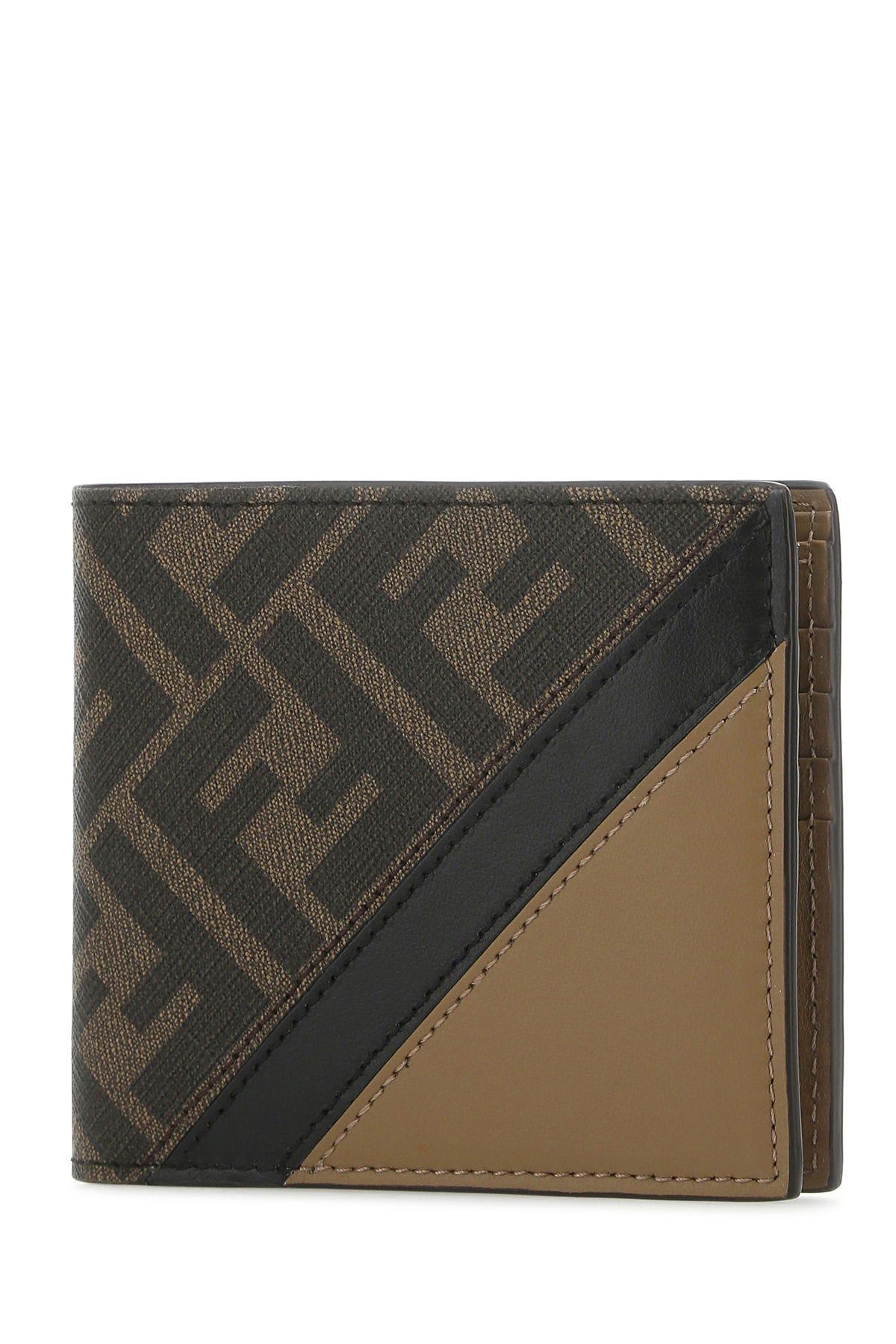 Shop Fendi Multicolor Fabric And Leather Wallet In Tab.mt+sand+nero