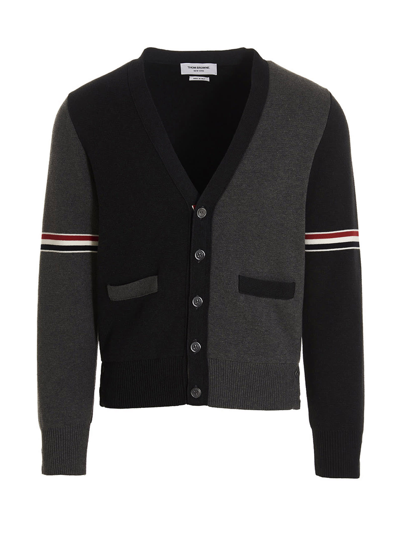 THOM BROWNE TWO-COLOR CARDIGAN