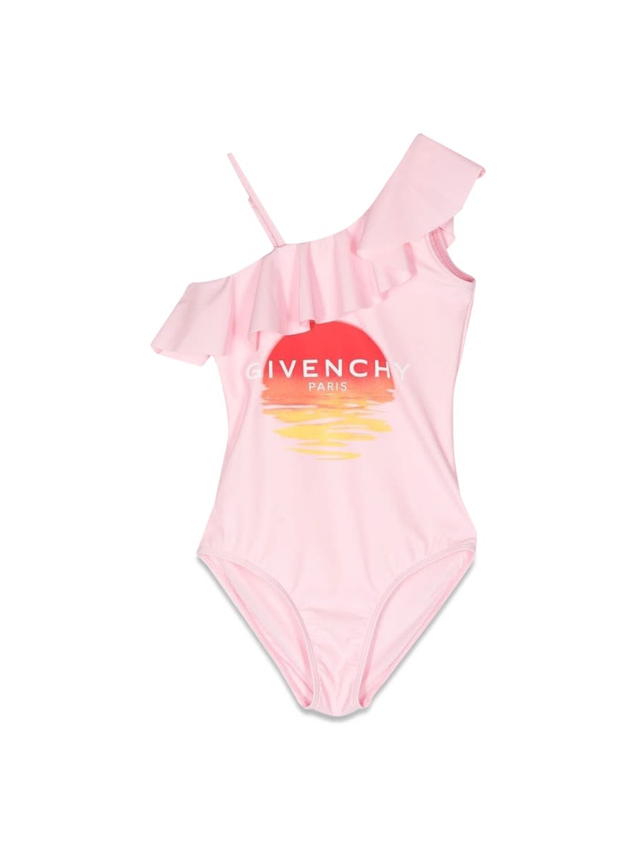 Givenchy Girls Sunset Print Swimming Costume In Pink