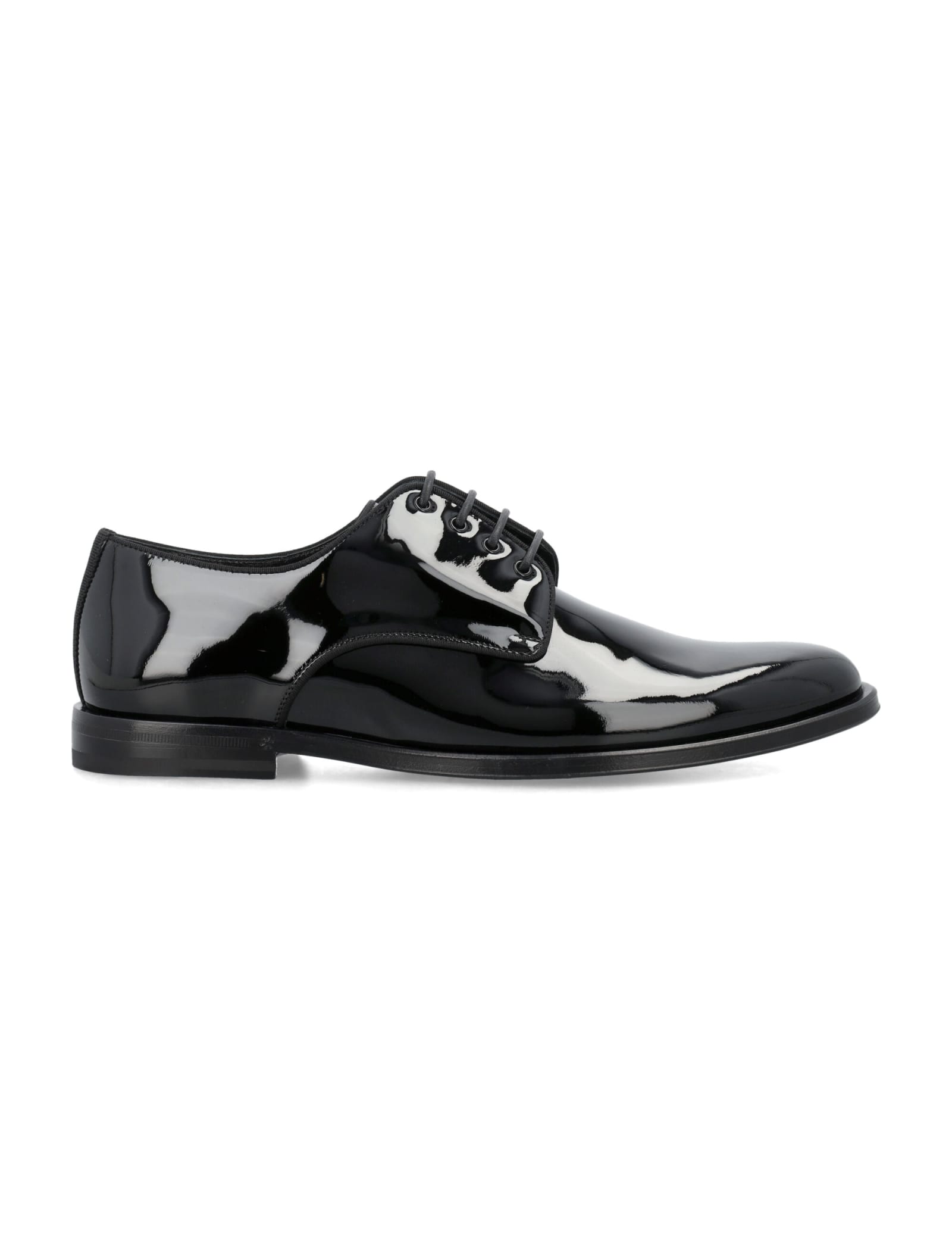 Shop Dolce & Gabbana Glossy Derby Shoes In Black