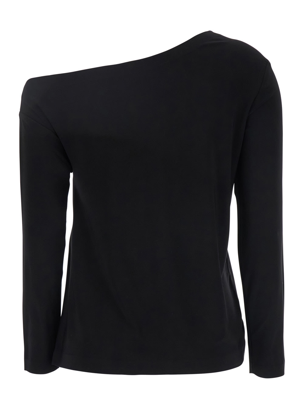 Norma Kamali Black Off-shoulder Top In Tech Fabric Stretch Woman In Black