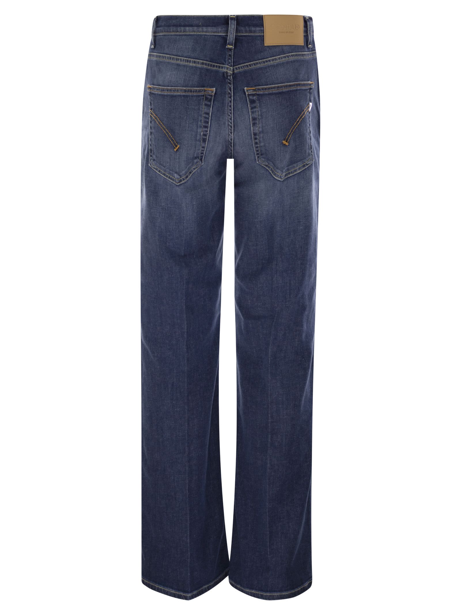 Dondup Jacklyn - Wide-leg Jeans In Stretch Denim In Dark Denim