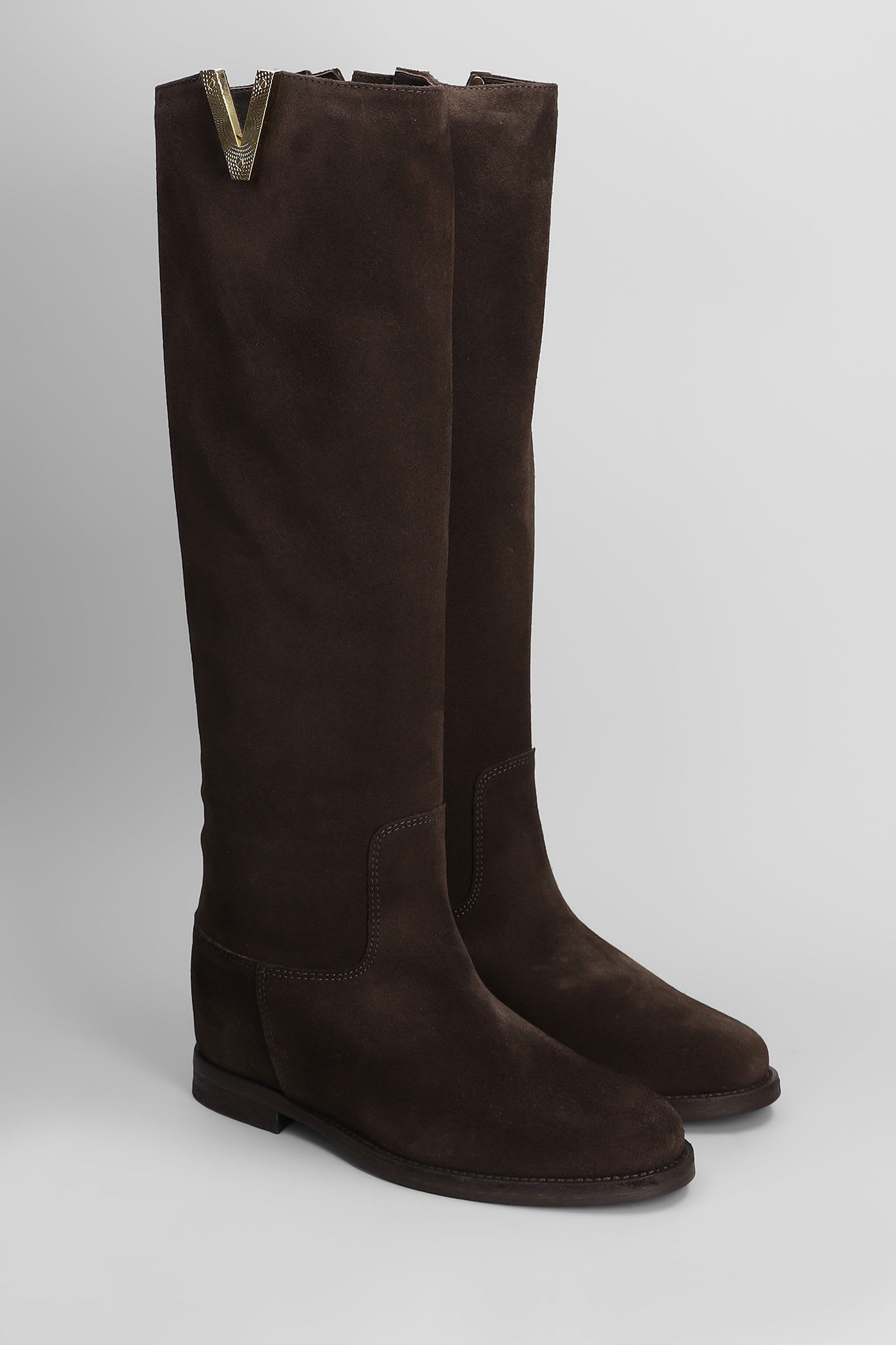 Via Roma 15 In Dark Brown Suede In Multi