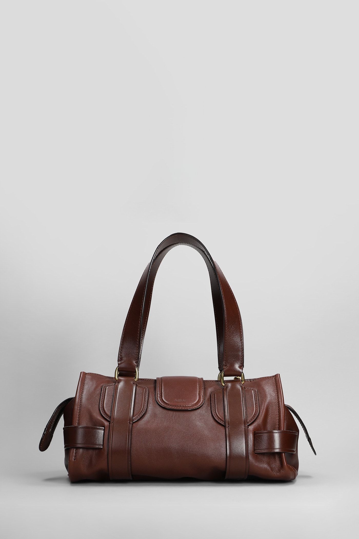 Shop Chloé Day Bag Shoulder Bag In Brown Leather