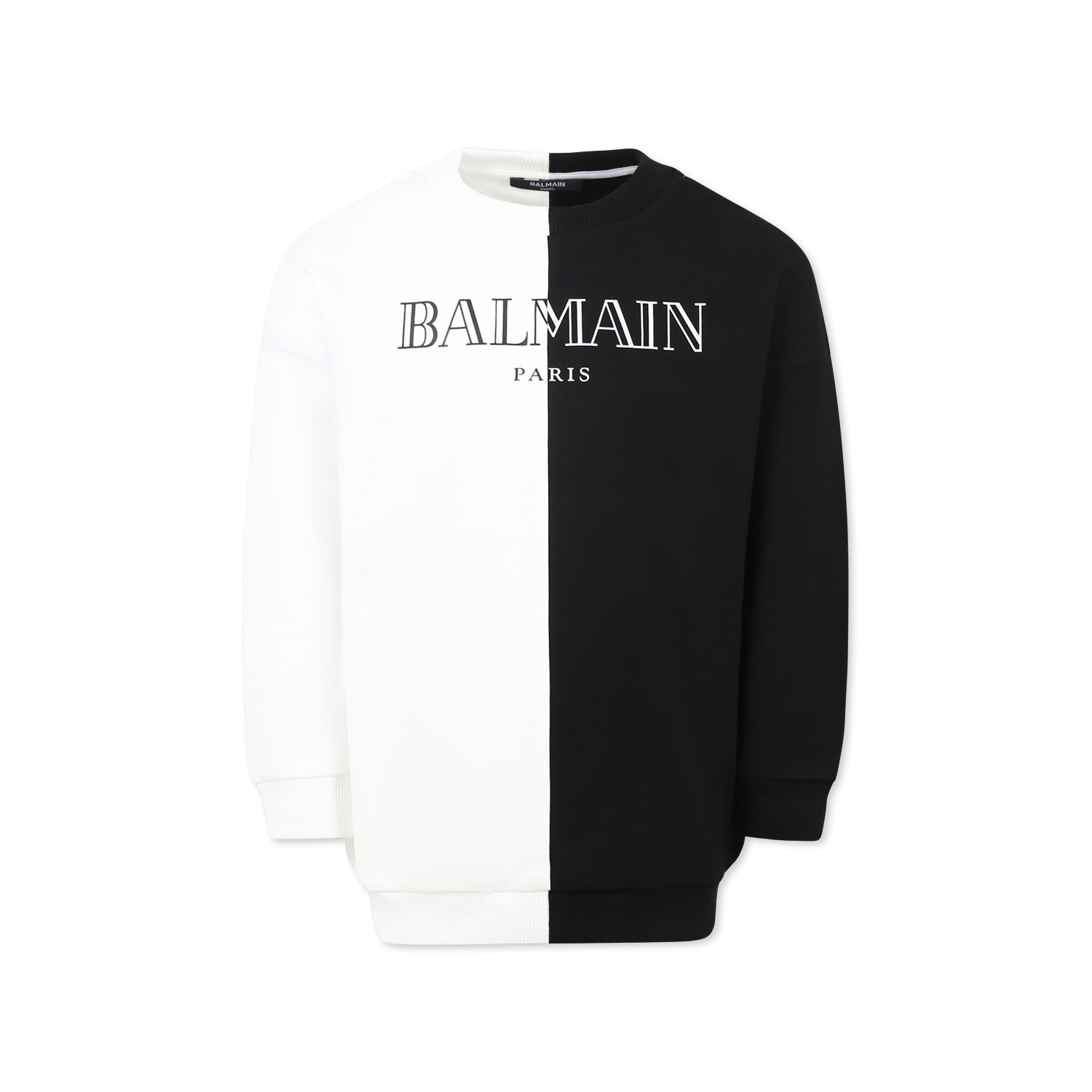 Shop Balmain Multicolor Sweatshirt For Kids With Logo