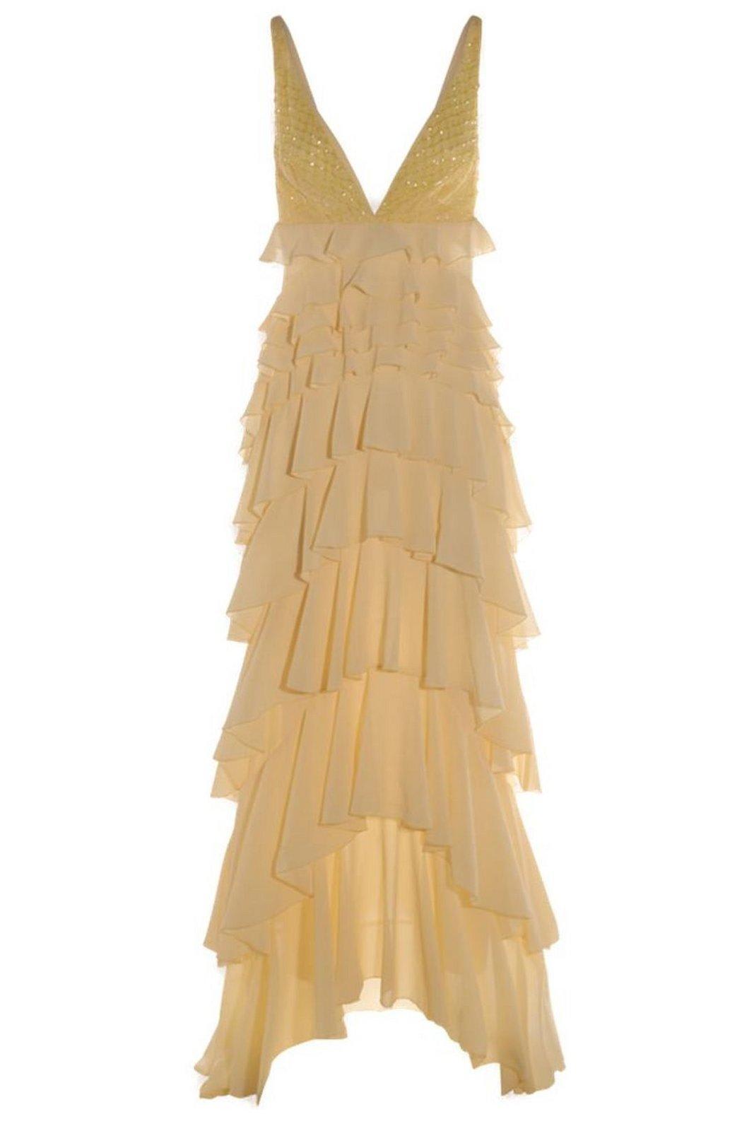 Elisabetta Franchi Lace And Ruffles Long Sleeve Dress