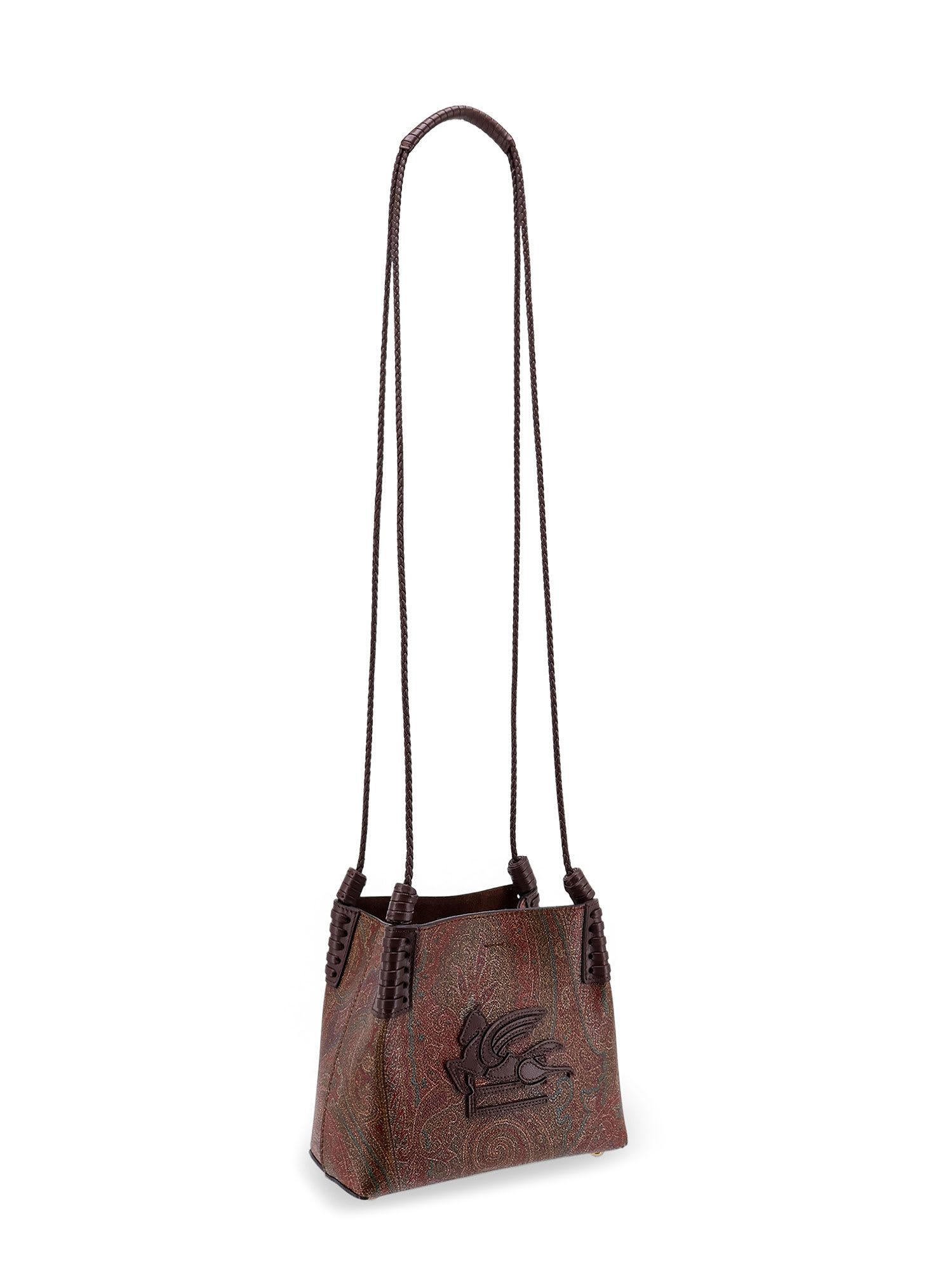 Etro Libra Brown Jacquard Crossbody Bag In Brown