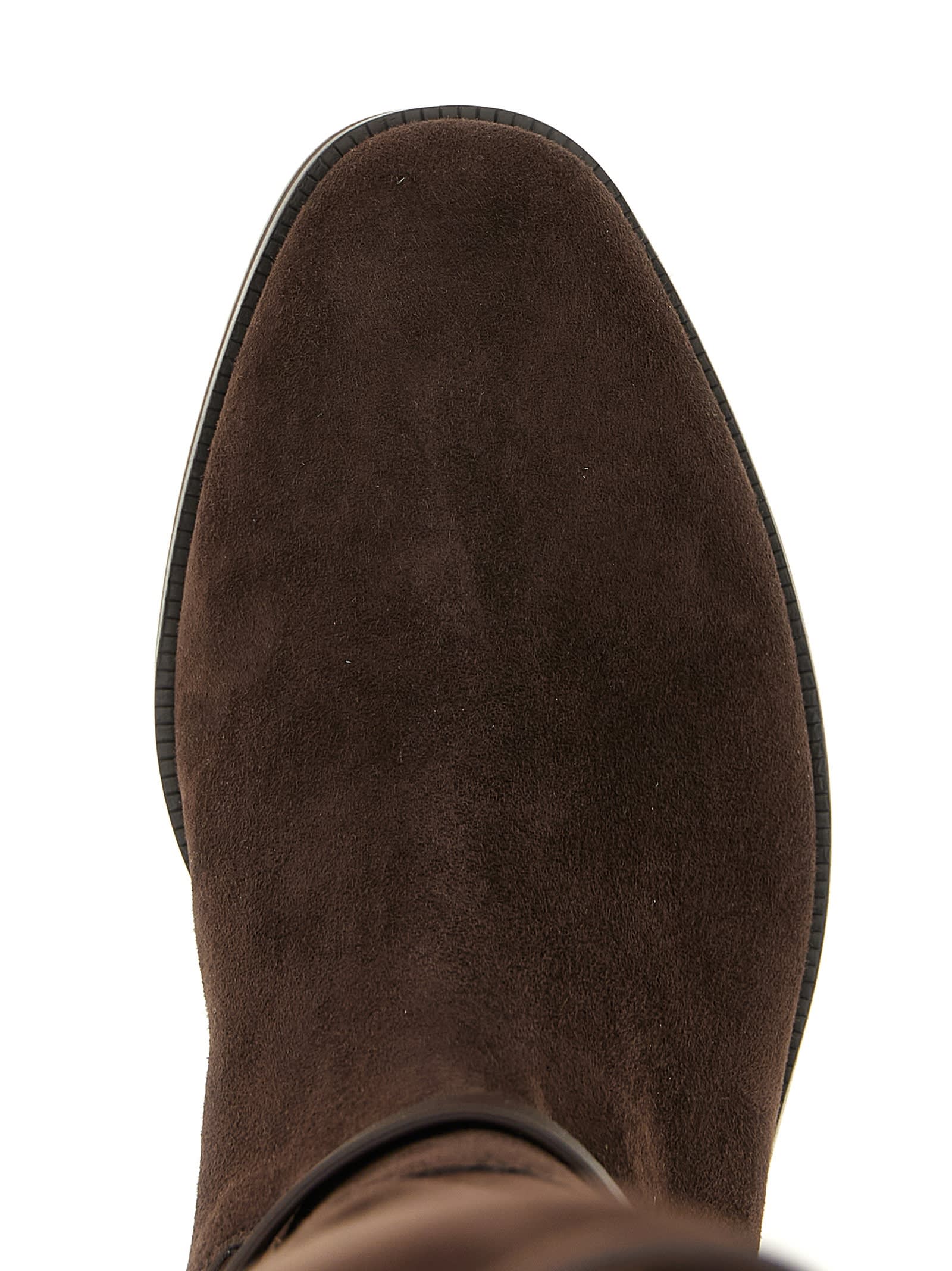 Jimmy Choo Lawton Leather-trimmed Suede Knee Boots In Brown