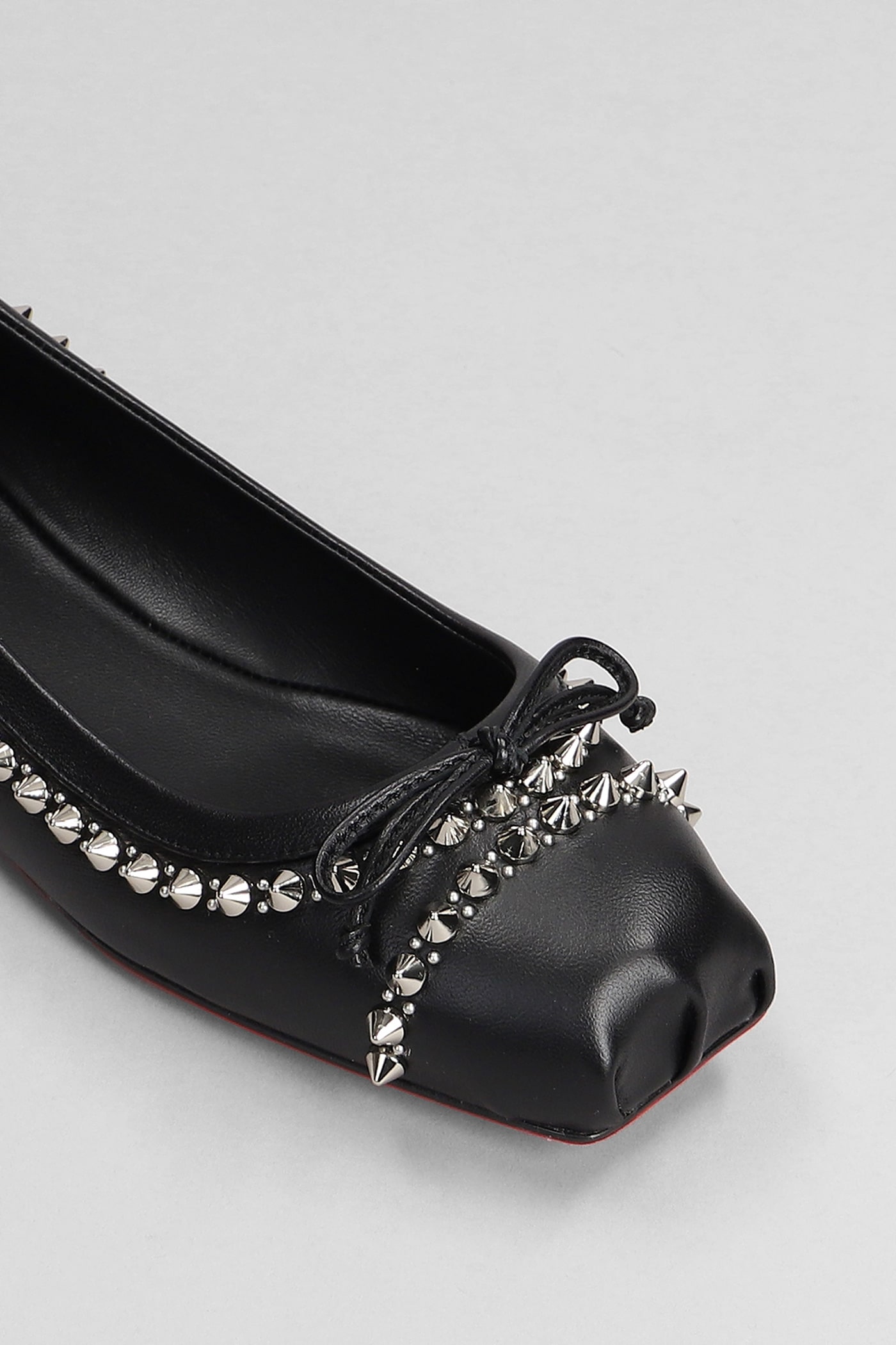 Shop Christian Louboutin Mamadrague Ballet Flats In Black Leather