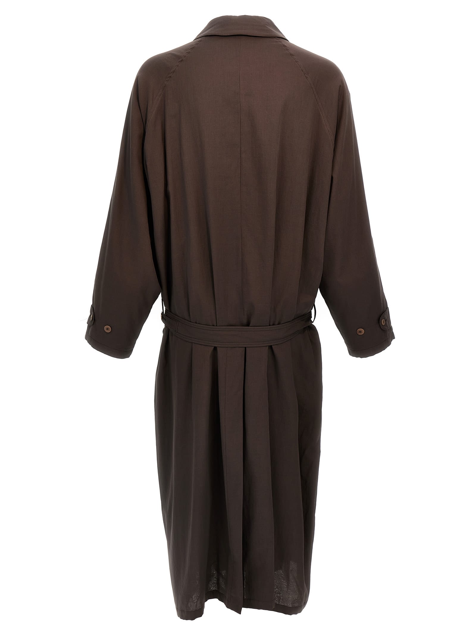 Magliano Sophisticated Waist Belted Coat In Brown