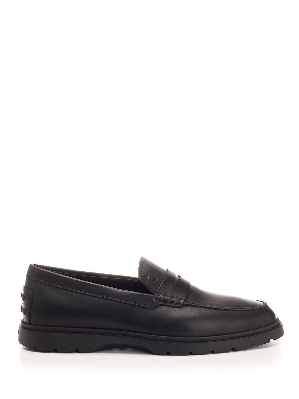 Shop Tod's Black Leather Loafers