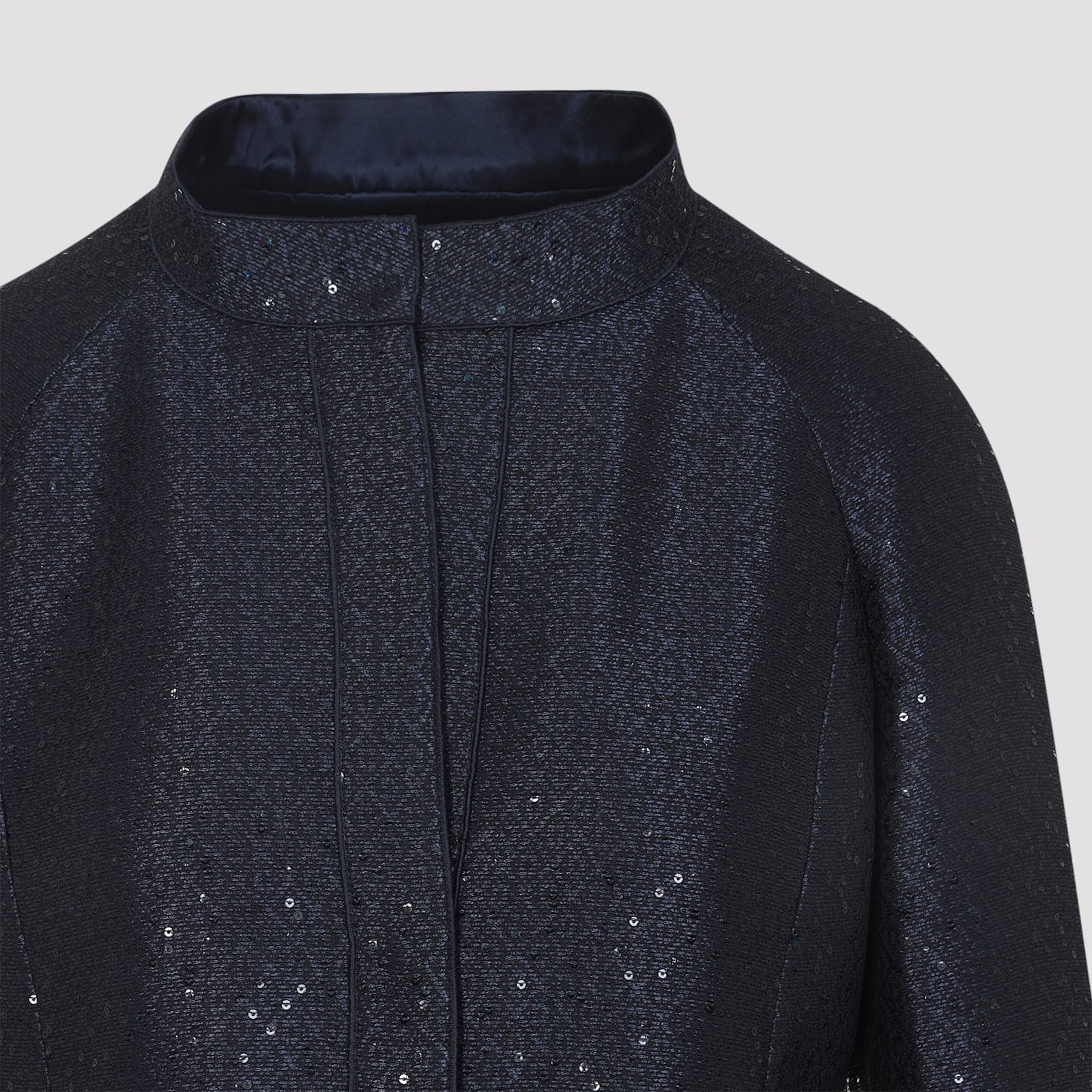 Giorgio Armani Tailored Jacket Sequin Embellishments In Blue