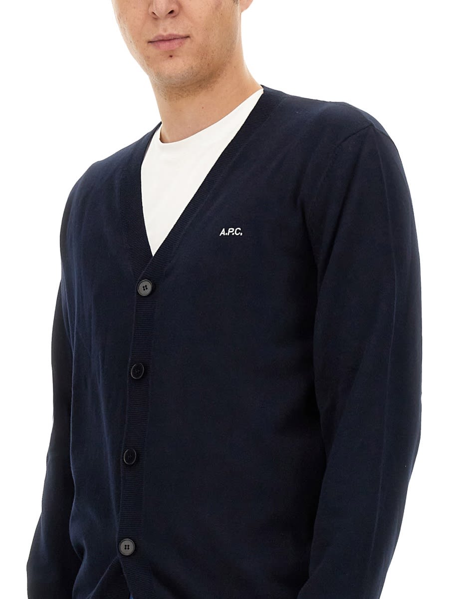 Shop Apc Cardigan Joseph In Blue