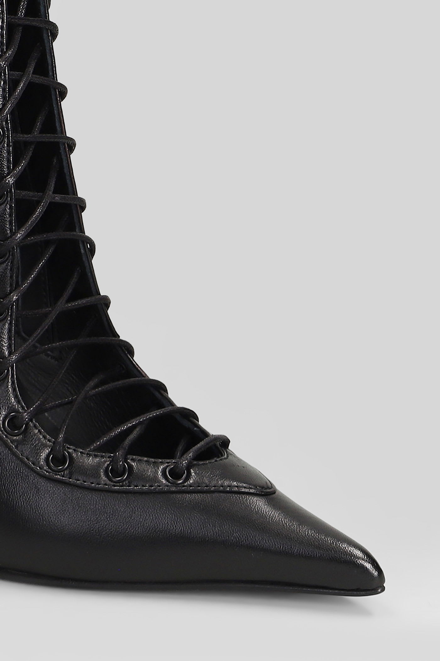 Le Silla Colette High Heels Ankle Boots In Black Leather In Black