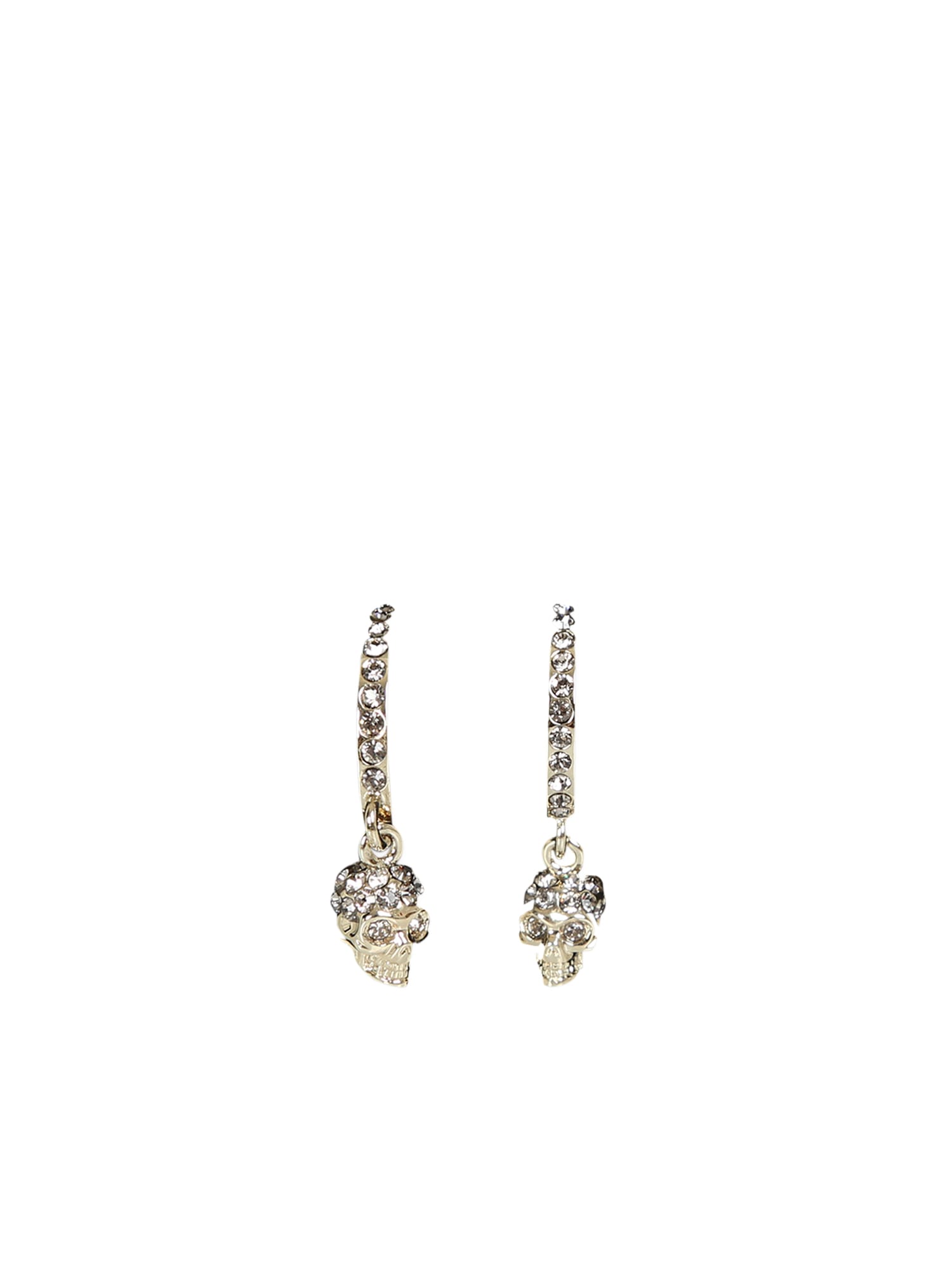 alexander mcqueen gold finish hoop earrings embellished with swarovski crystals