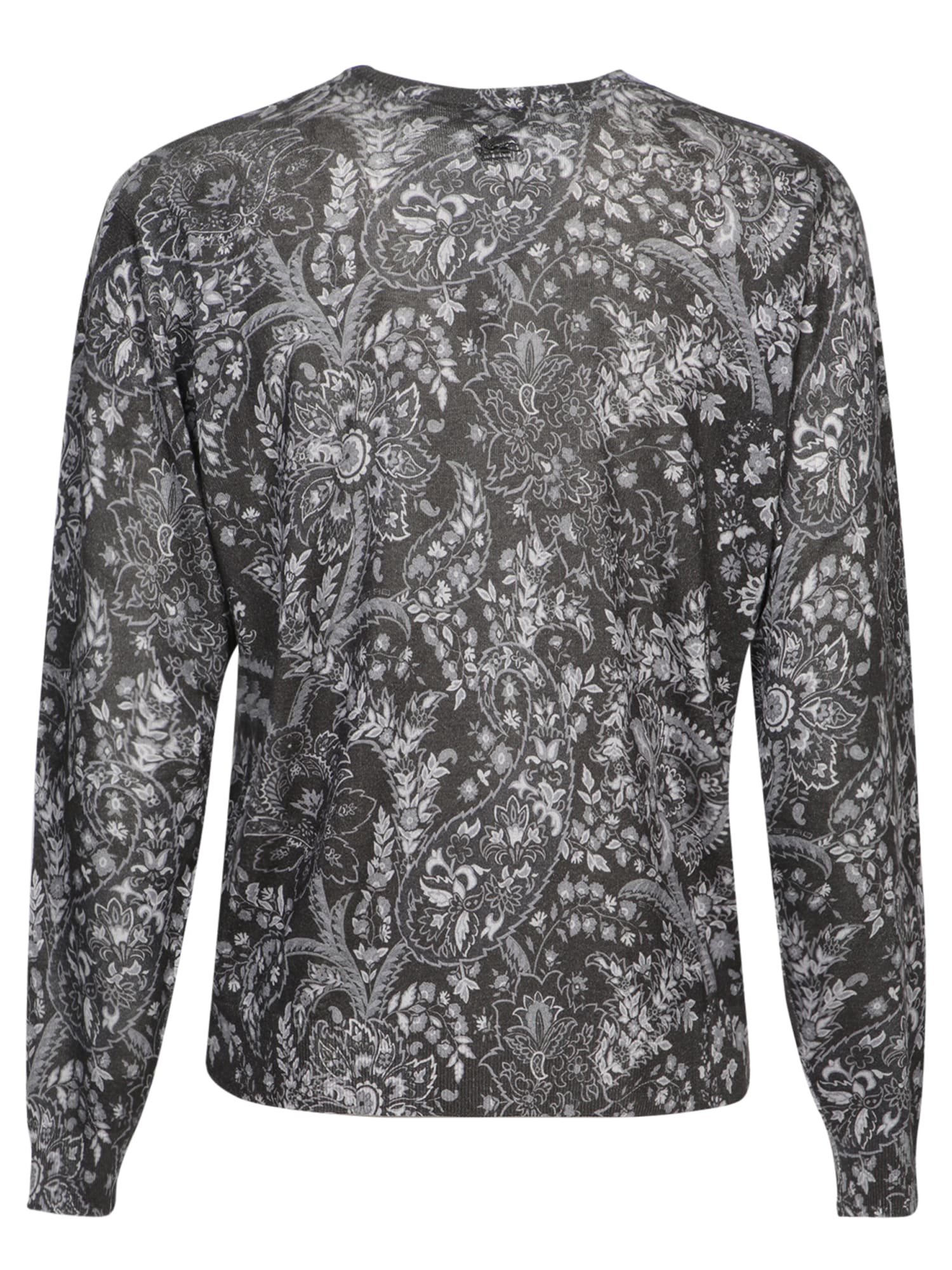 Shop Etro Black Wool Patterned Sweater