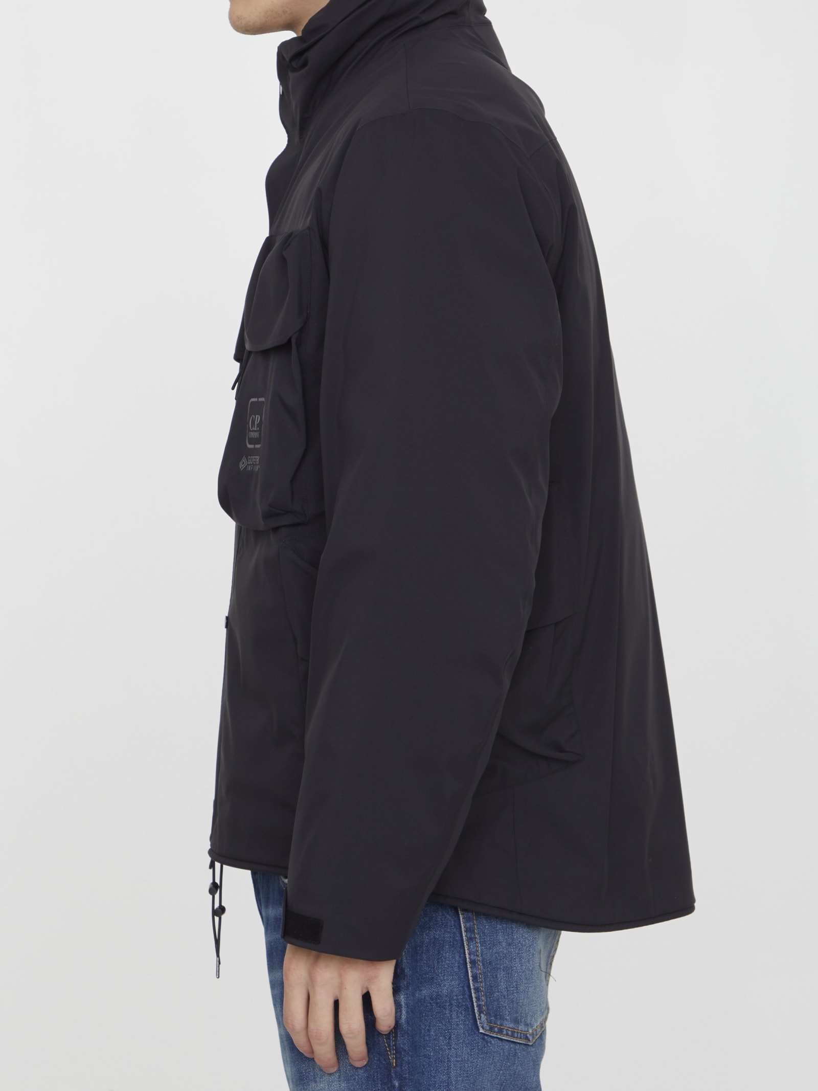 C.p. Company C.p.company Technical Fabric Jacket With Internal Removable Down Jacket In Black